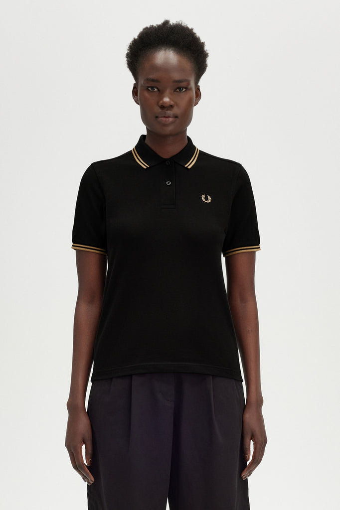 Fred Perry Twin Tipped Shirt Black Metallic Gold I Dream a Highway