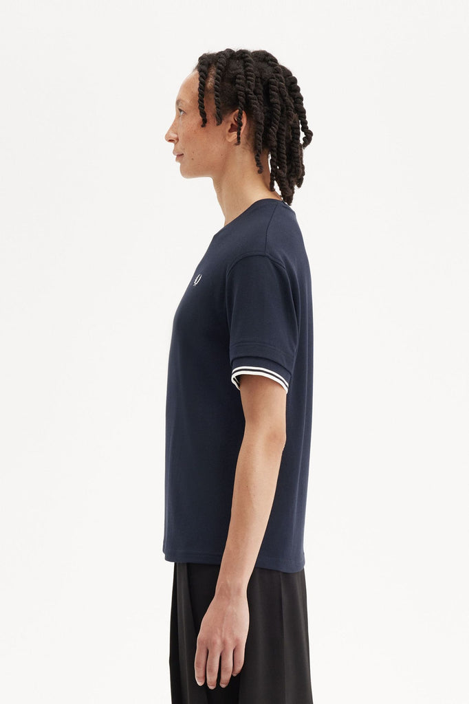 Fred Perry Tipped Pique T-Shirt - Navy