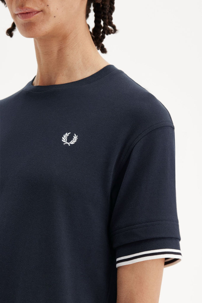 Fred Perry Tipped Pique T-Shirt - Navy