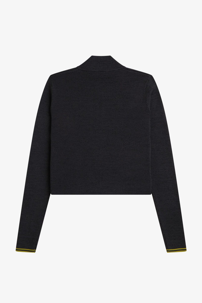 Fred Perry Zip-Through Metallic Ribbed Jumper