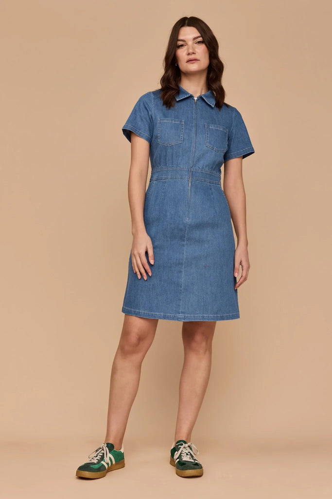 Frock Me Out Zip It Good Dress - Light Vintage Wash