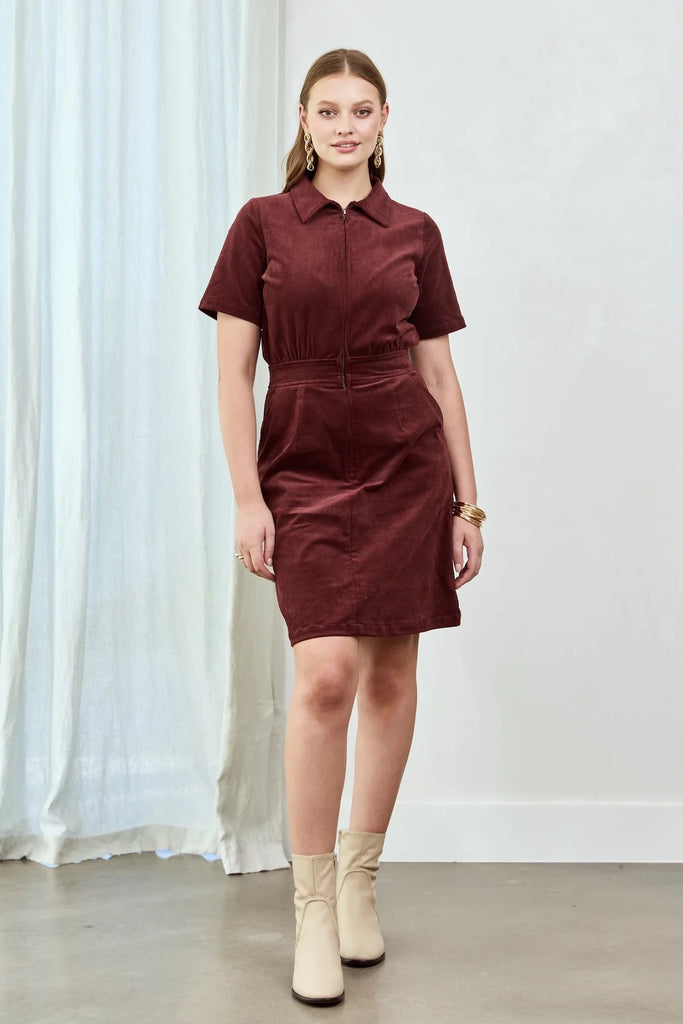 Frock Me Out Zip It Good Dress - Burgundy