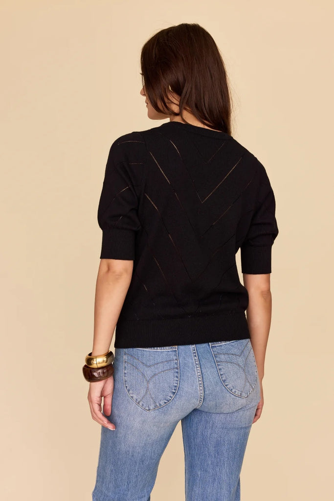 Frock Me Out Cotton Cashmere Chevron Knit Jumper - Black
