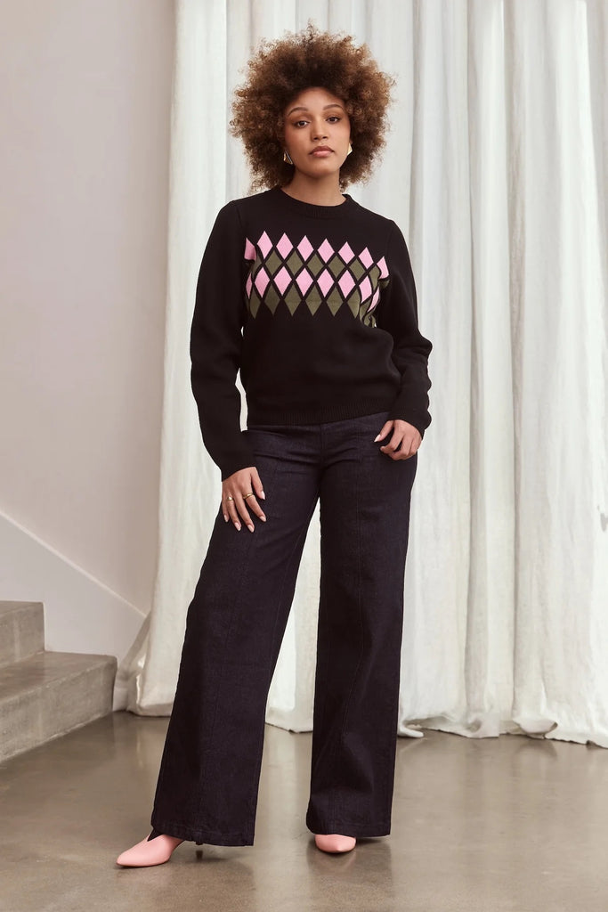 Frock Me Out Diamond Knit Jumper