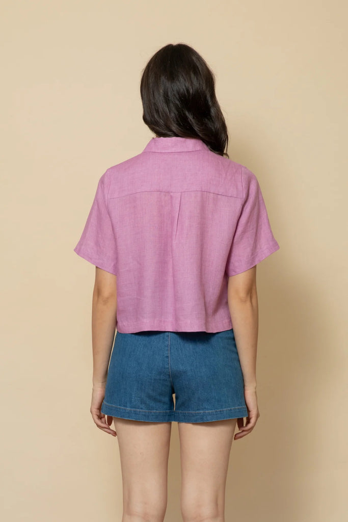 Frock Me Out Linen Shirt - Orchid