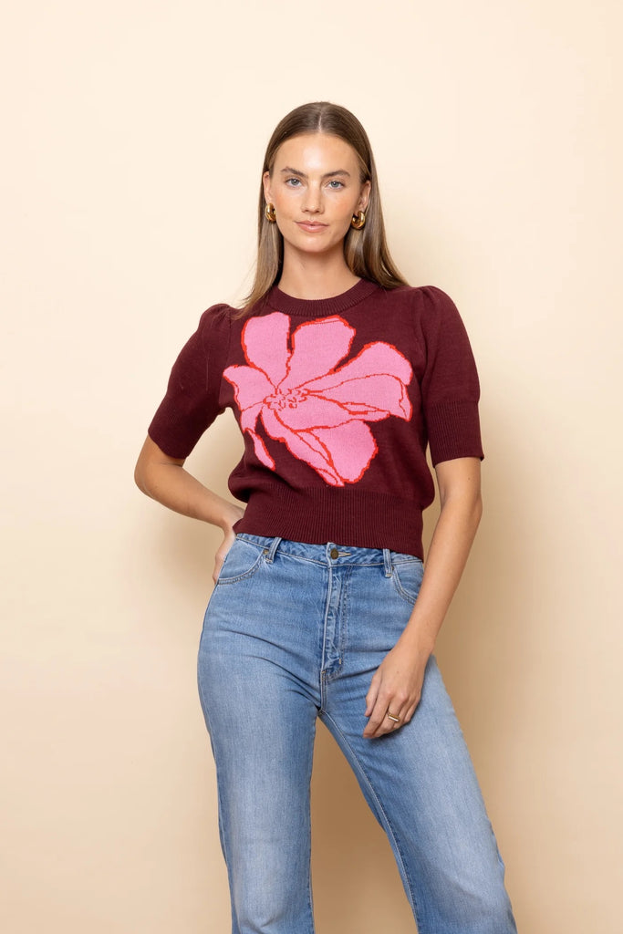 Frock Me Out Elbow Sleeve Knit Top - Magnolia