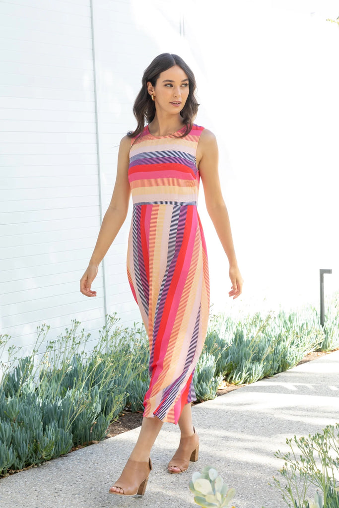 Frock Me Out Sleeveless Shapeshifter Dress - Miami Stripe