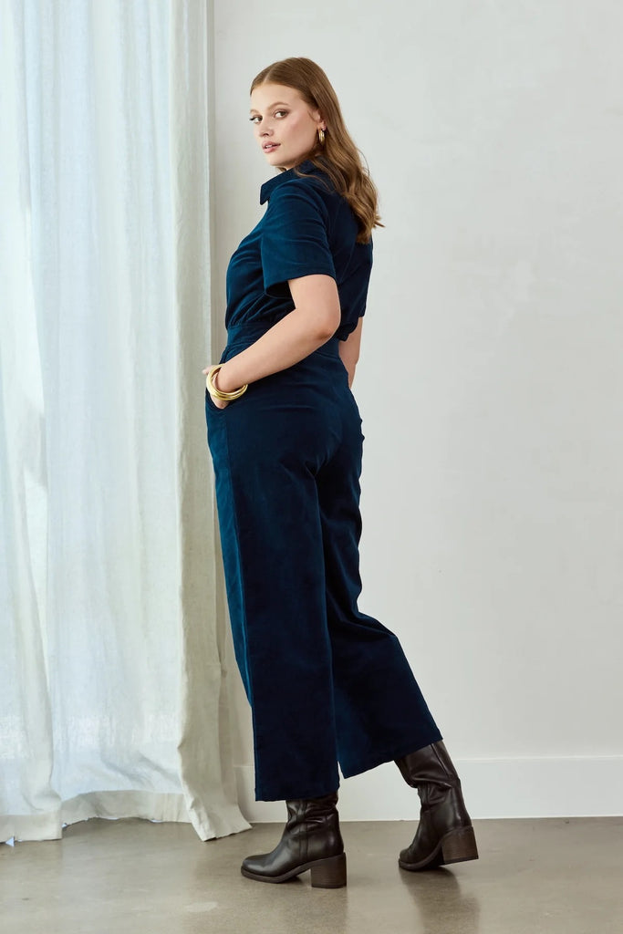 Frock Me Out Velvet Freestyler Jumpsuit - Petrol