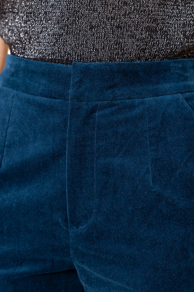 Frock Me Out Velvet Pants - Petrol