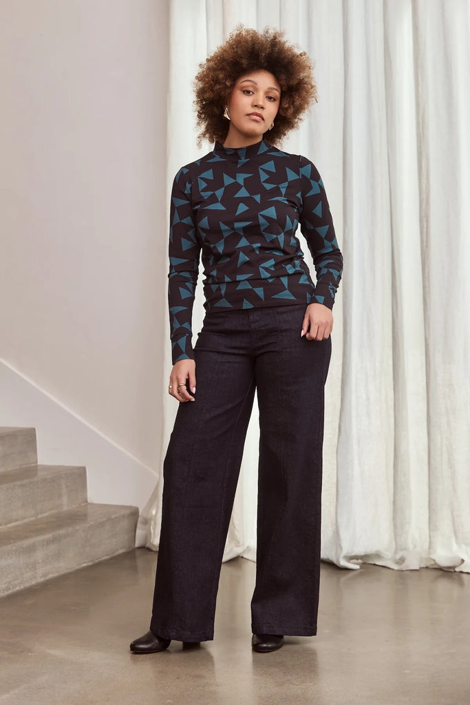 Frock Me Out Mock Neck Top - Tango
