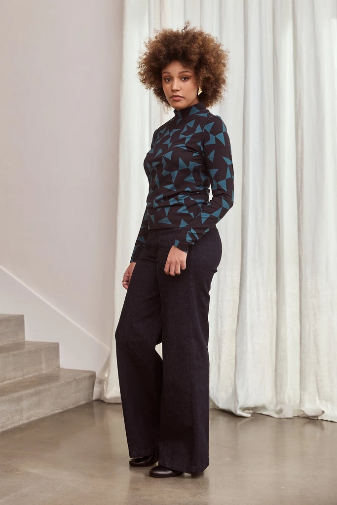 Frock Me Out Mock Neck Top - Tango