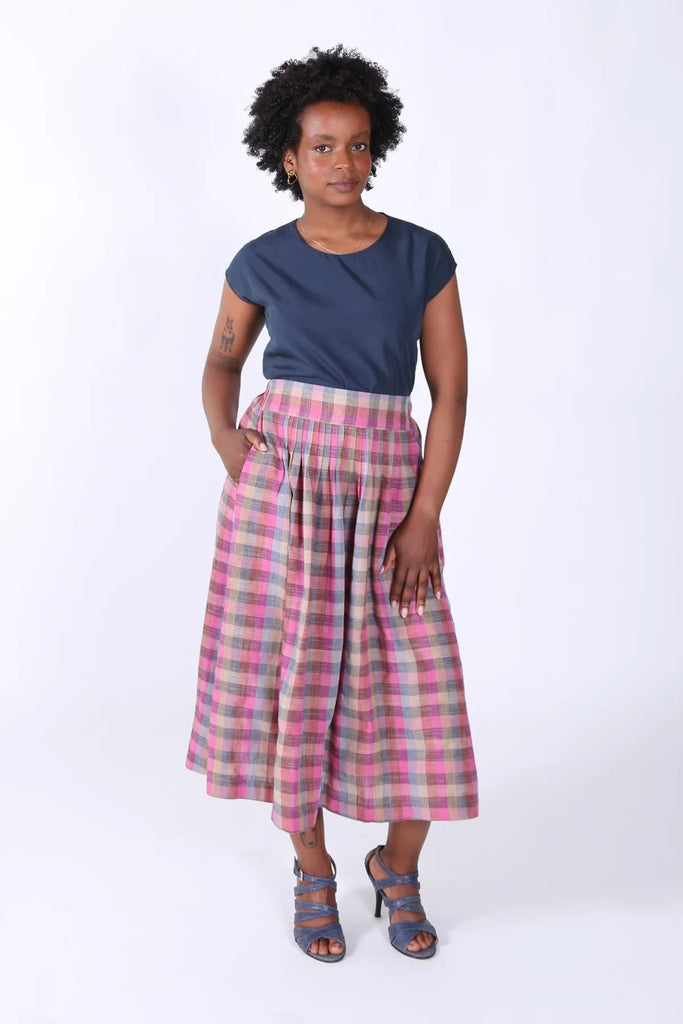 Olga De Polga Tangier Plaid Skirt - Fuchsia | I Dream a Highway