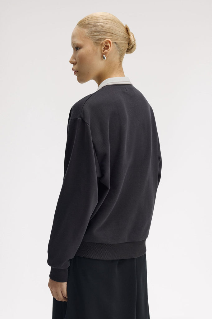 Fred Perry Zip Neck Sweatshirt -Anchor Grey