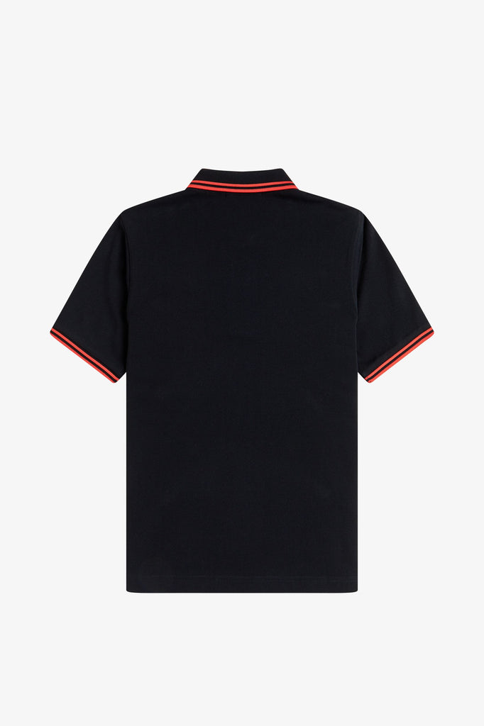 Fred Perry Twin Tipped Shirt - Black/Flamingo Tan