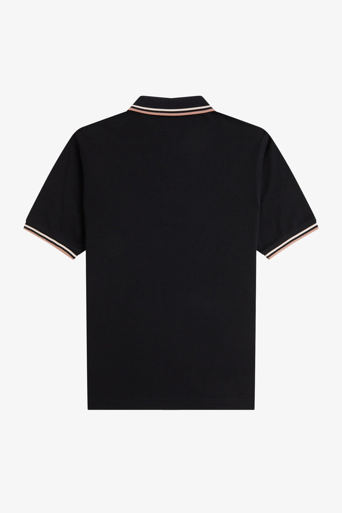 Fred Perry Twin Tipped Shirt - Black/Silky Peach/Blossom