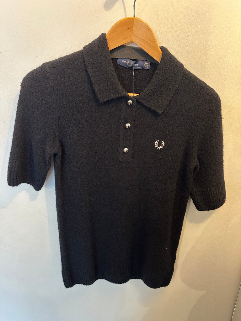 Fred Perry Textured Kitted Shirt - Black
