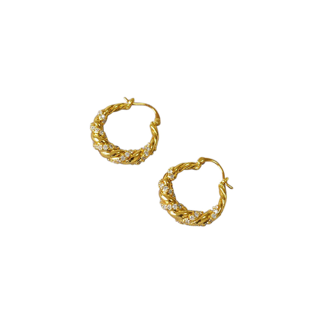 Aster & Aura Jasmine Crystal Hoop Earrings