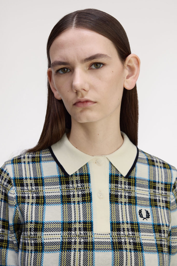 Fred Perry Tartan Knitted Crop Shirt