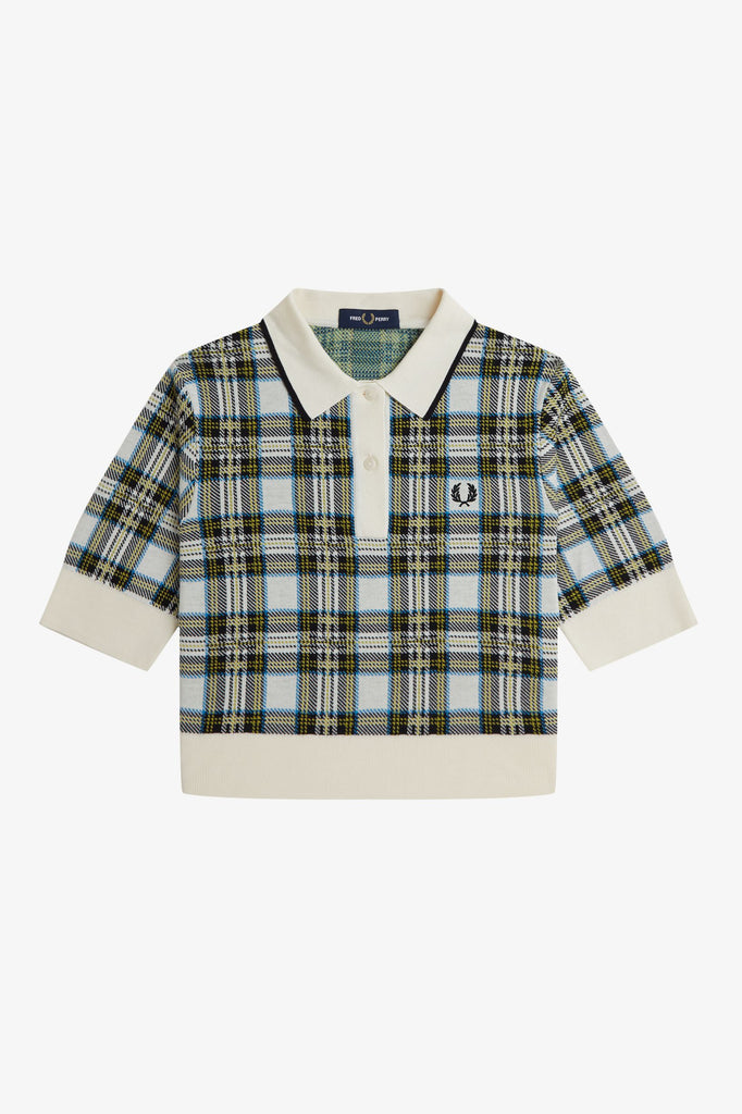 Fred Perry Tartan Knitted Crop Shirt