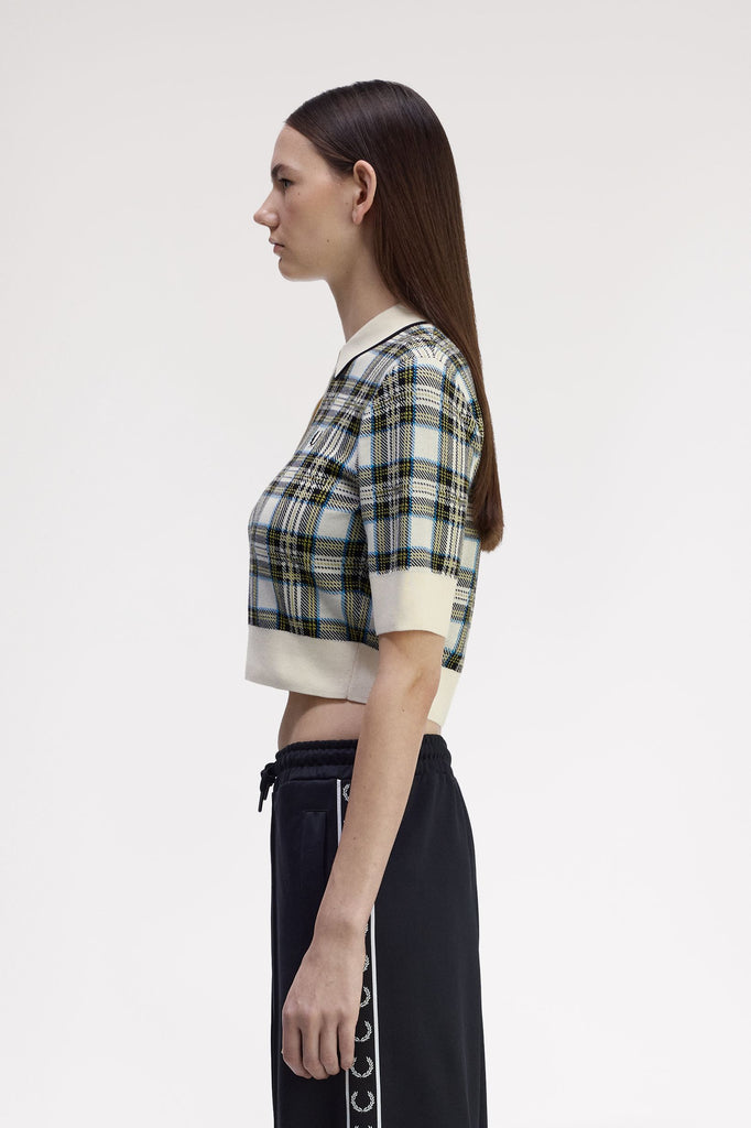 Fred Perry Tartan Knitted Crop Shirt