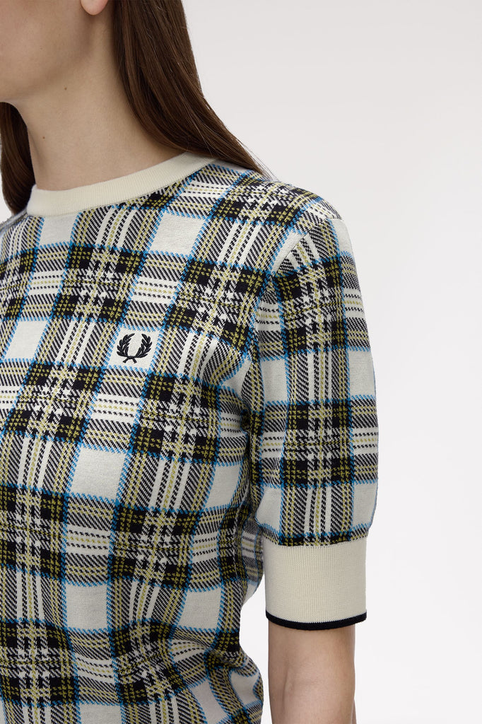 Fred Perry Tartan Knitted T-Shirt