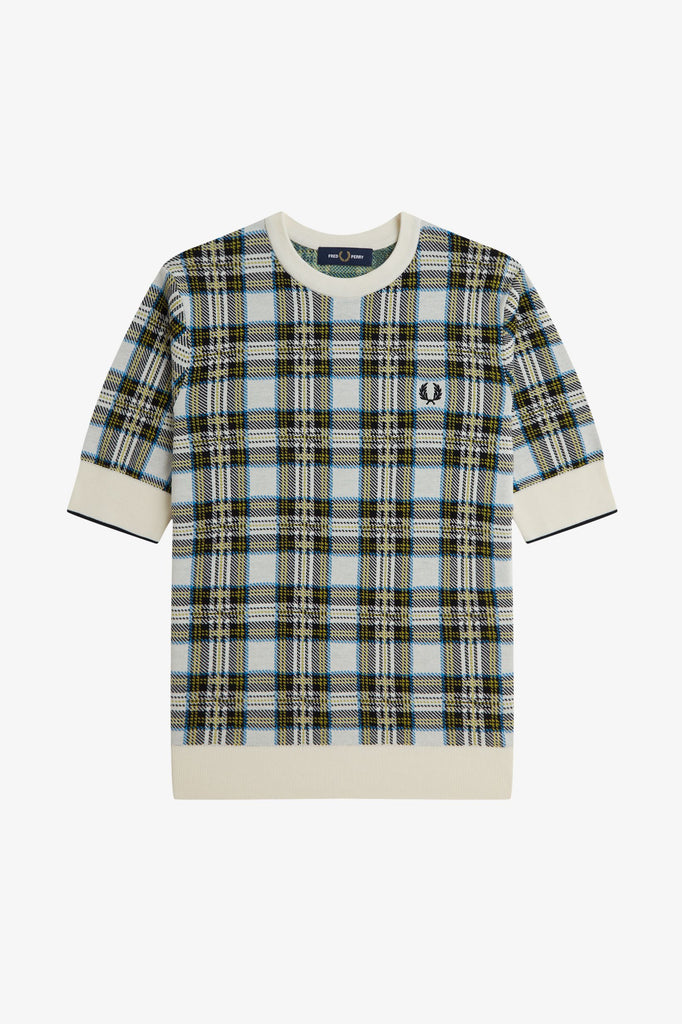Fred Perry Tartan Knitted T-Shirt