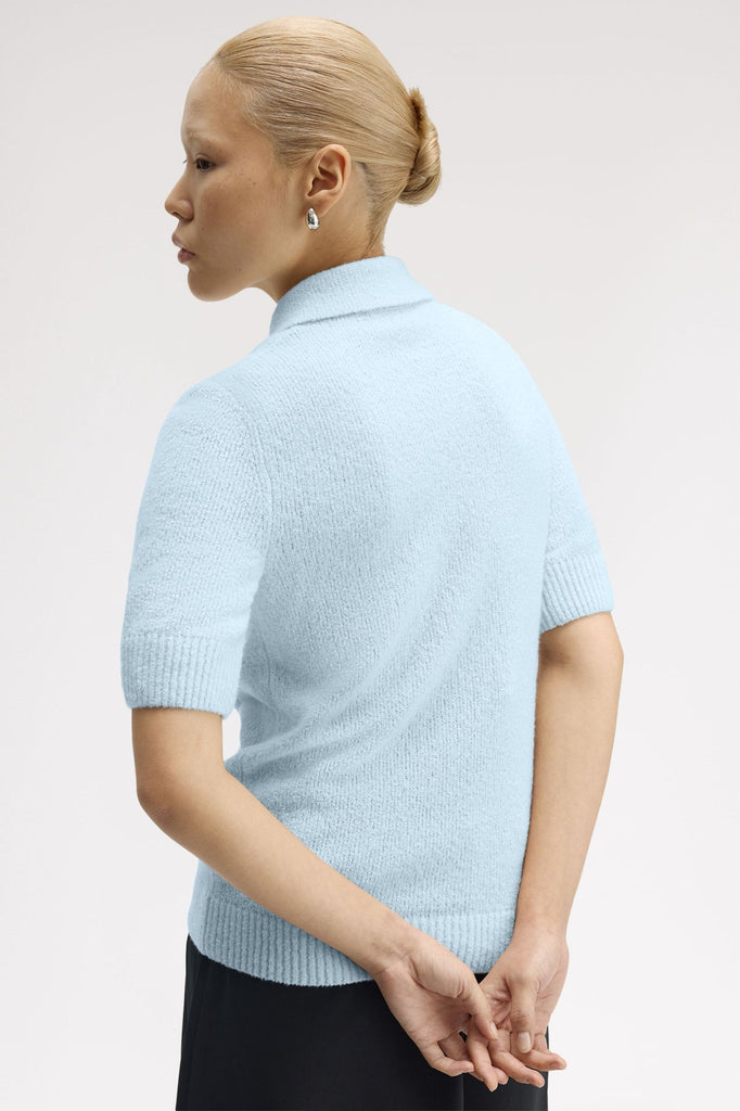 Fred Perry Textured Kitted Shirt - Light Ice