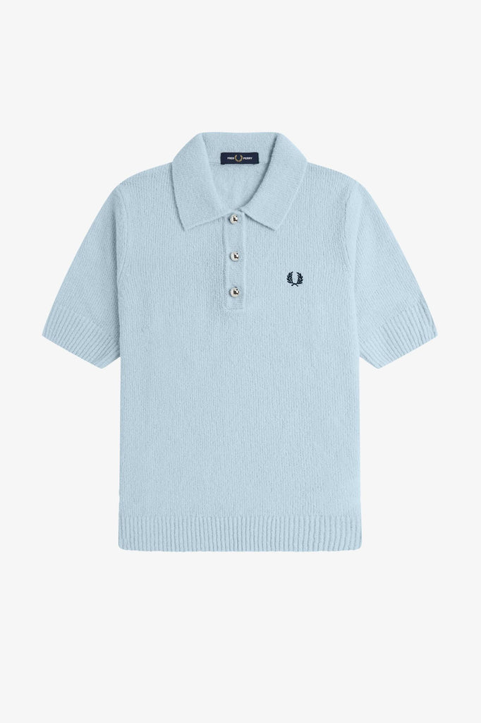 Fred Perry Textured Kitted Shirt - Light Ice