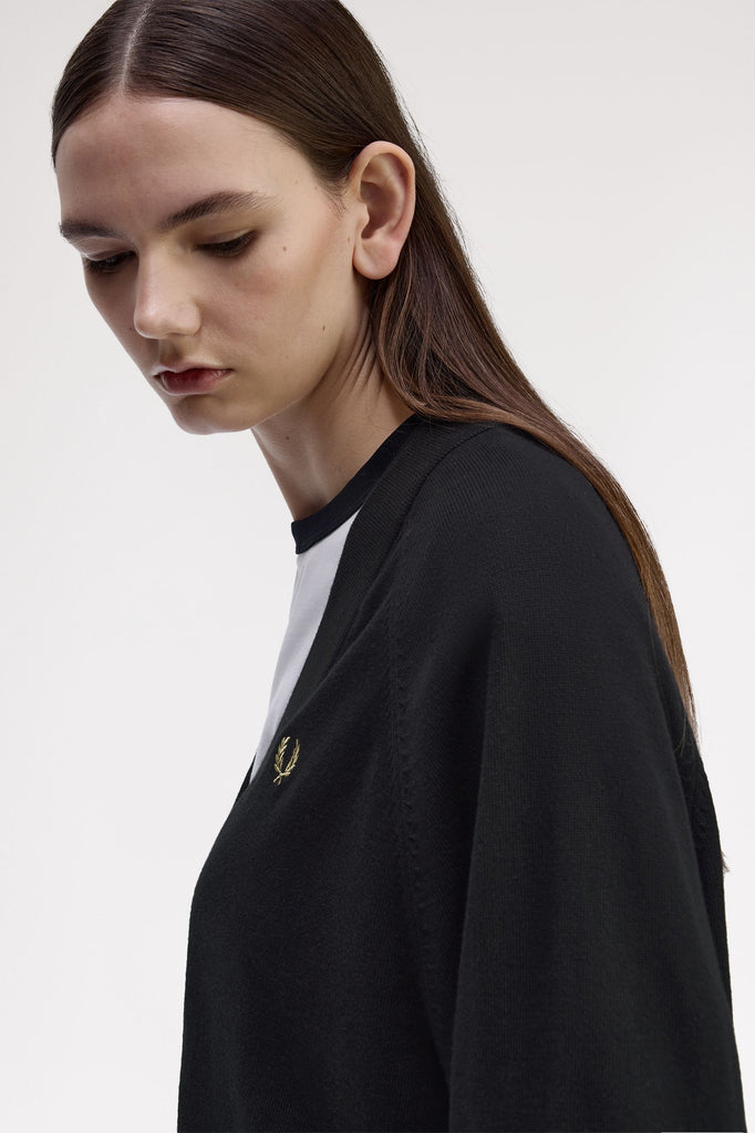 Fred Perry V-Neck Cardigan - Black