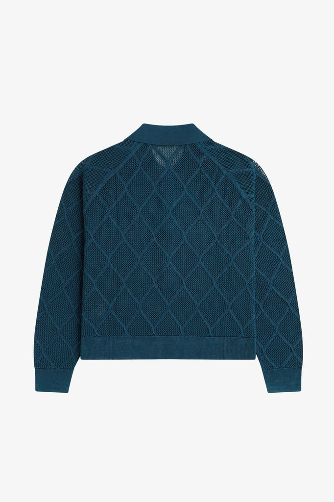 Fred Perry Argyle Mesh Shirt - Petrol
