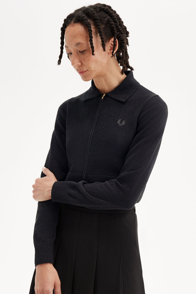 Fred Perry Zip-Through Cardigan - Black