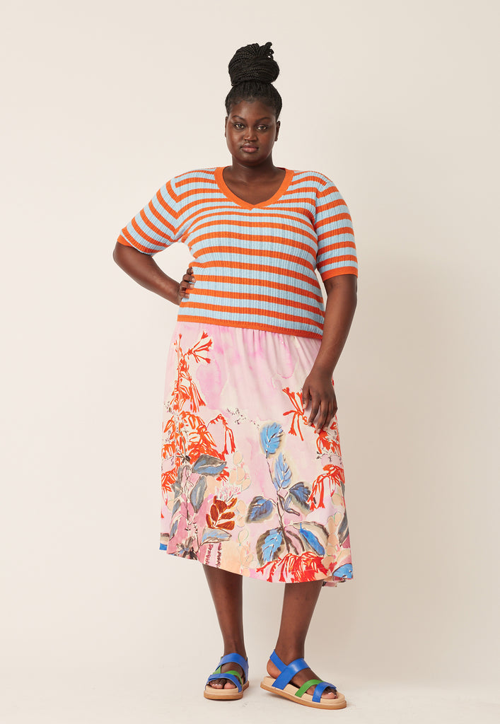 Nancybird Pixel Knit - Coral Stripe