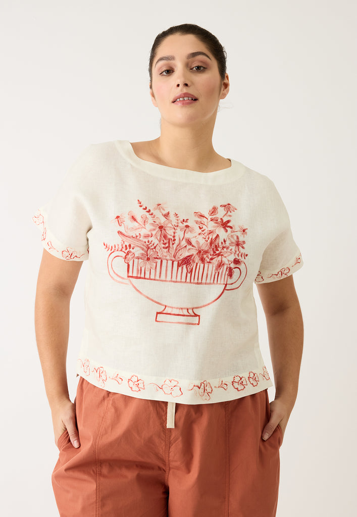 Nancybird Dolman Top - Red Vase