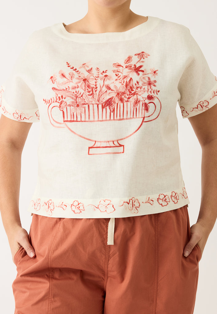 Nancybird Dolman Top - Red Vase