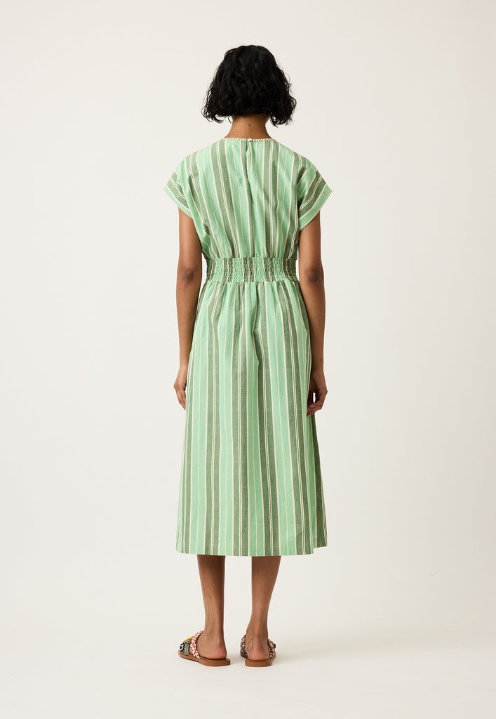 Nancybird Hana Wrap Dress - Green Stripe