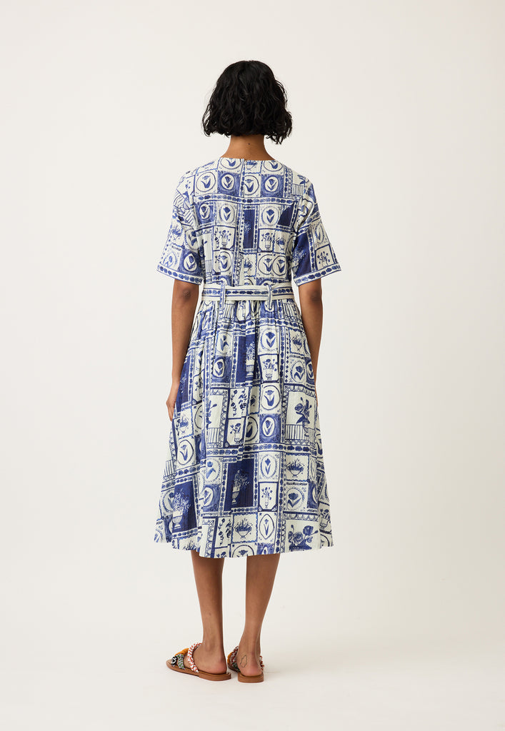 Nancybird Mona Short Sleeve Dress - Lyon Tile