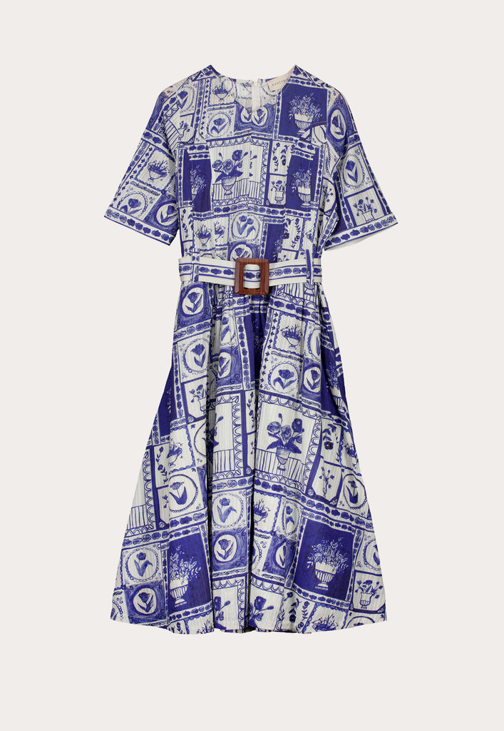 Nancybird Mona Short Sleeve Dress - Lyon Tile