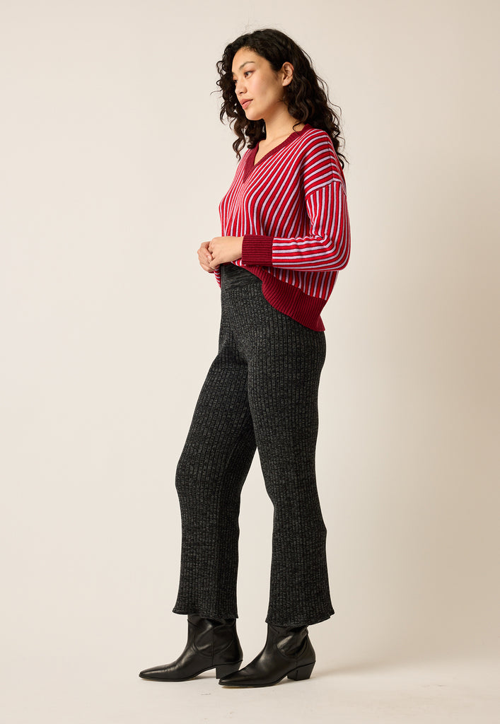 Nancybird Naho Rib Pant - Black Melange