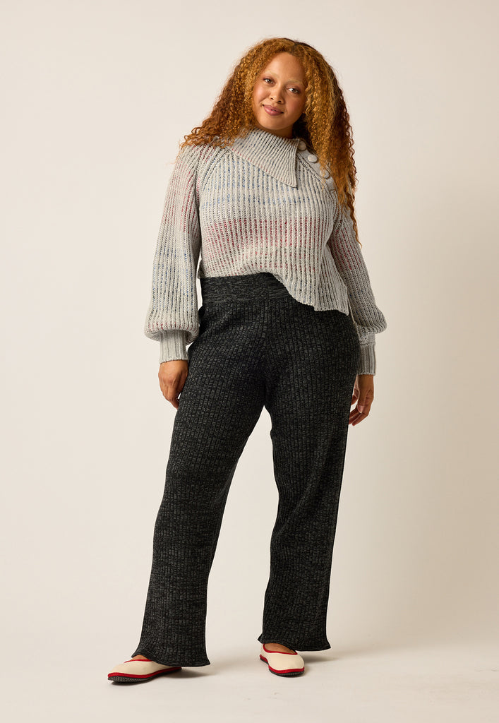 Nancybird Naho Rib Pant - Black Melange