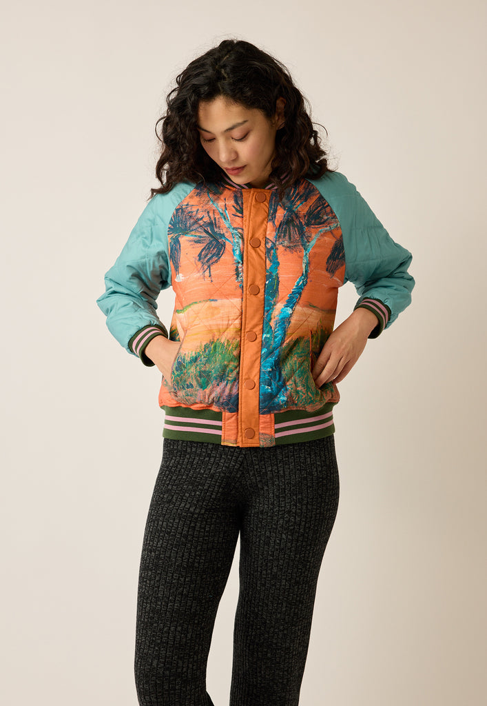 Nancybird Reed Quilted Bomber Jacket - Cork Tree