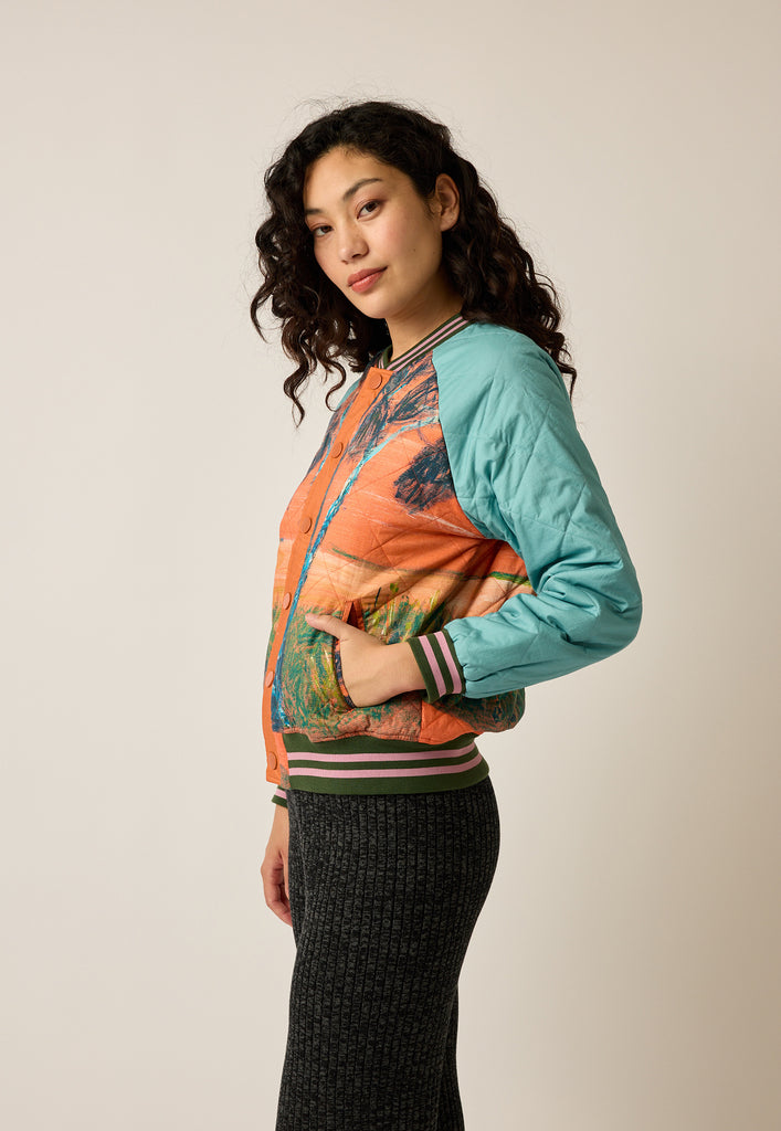 Nancybird Reed Quilted Bomber Jacket - Cork Tree