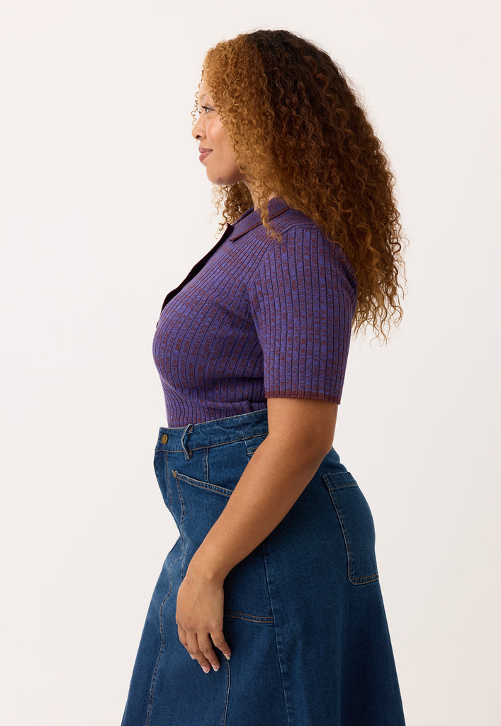 Nancybird Simona Rib Top - Blueberry