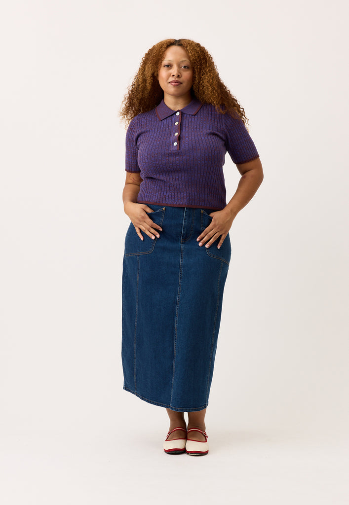 Nancybird Simona Rib Top - Blueberry