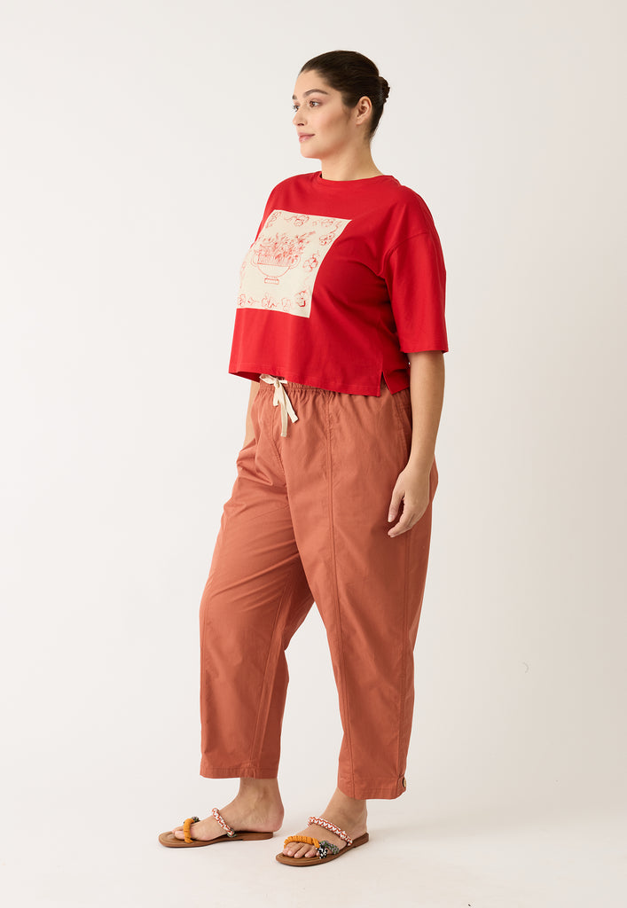 Nancybird Tasmin Boxy Tee - Red Vase