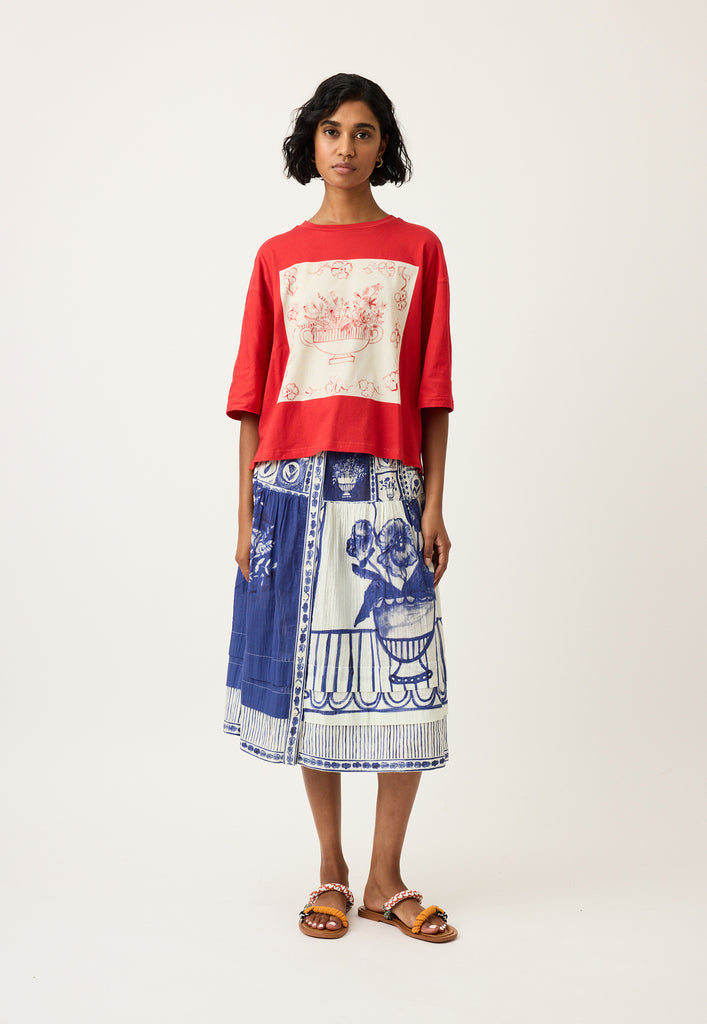 Nancybird Tasmin Boxy Tee - Red Vase