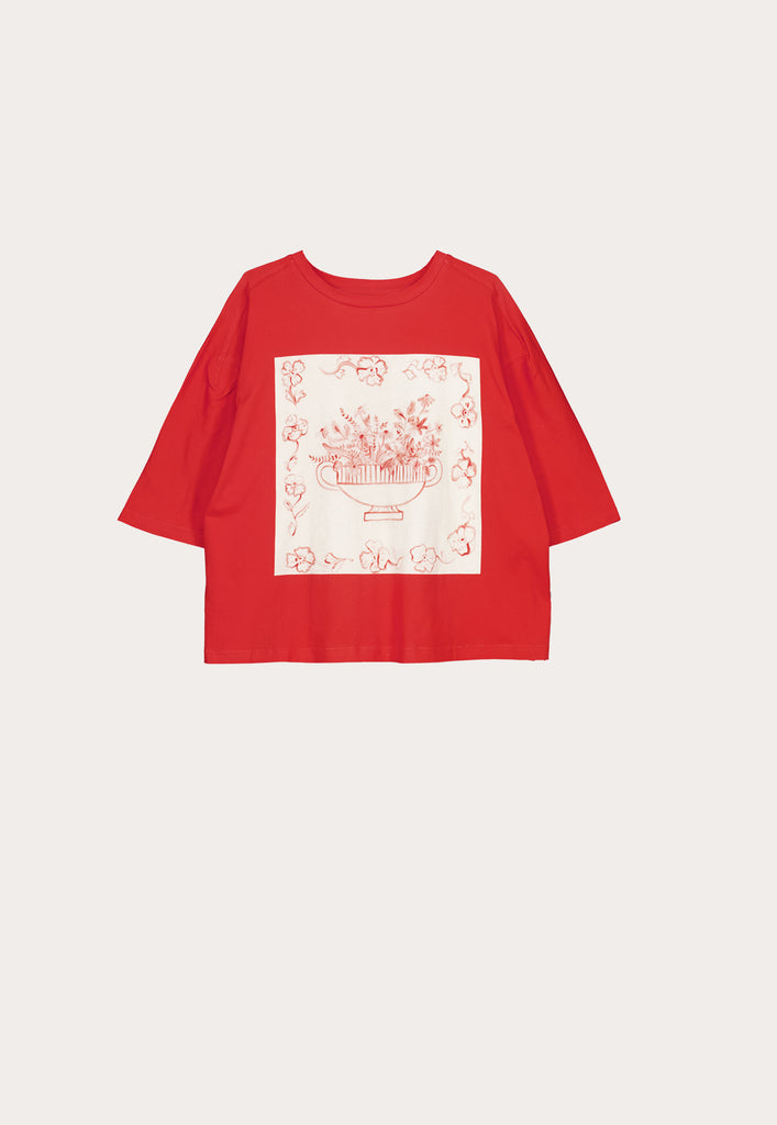 Nancybird Tasmin Boxy Tee - Red Vase