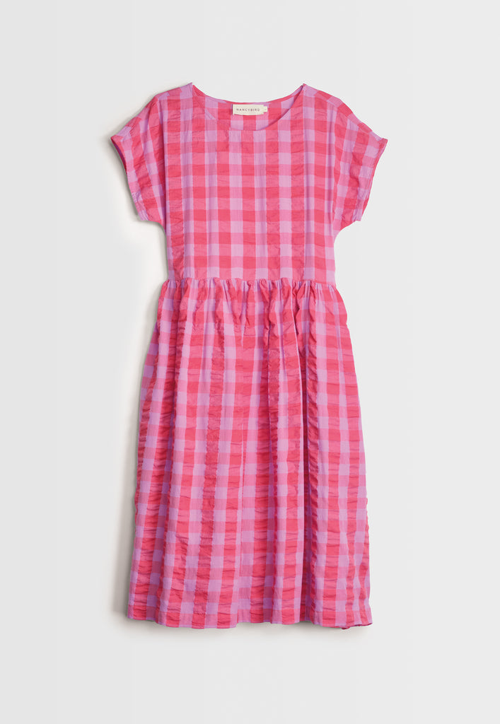 Nancybird Tathra Woven Dress - Coral Check