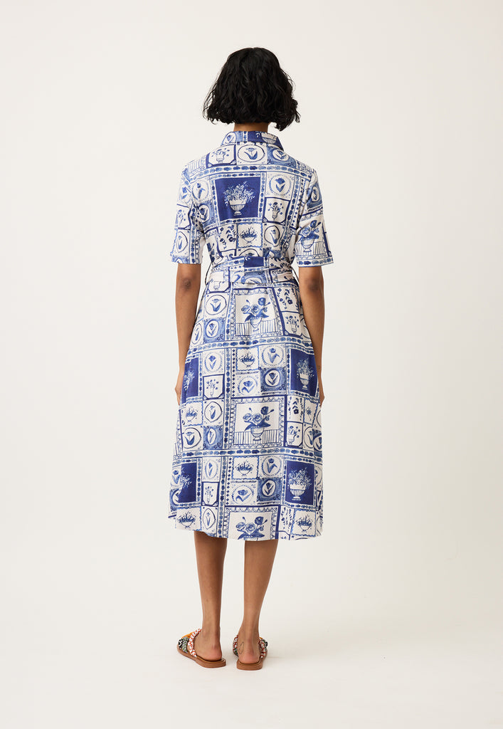 Nancybird Vera Short Sleeve Dress - Lyon Tile