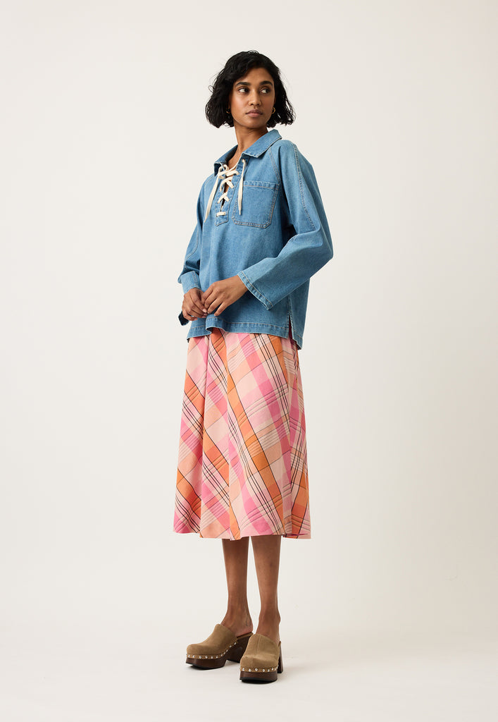 Nancybird Wave Skirt - Pink Check