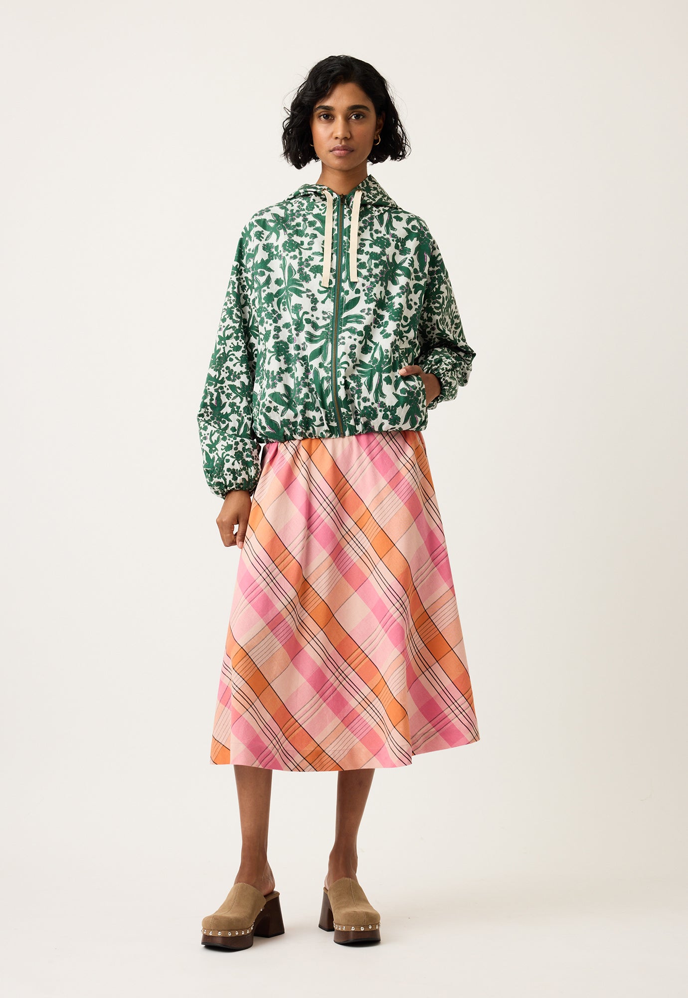 Nancybird Wave Skirt - Pink Check | I Dream a Highway